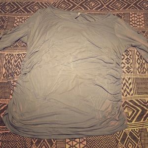 Pink blush light blue maternity shirt